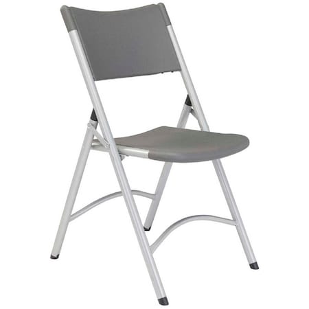 Global Industrial Resin Seat Folding Chair, Gray 695540GY